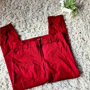 Old Navy pixie ankle super stretchy comfortable jegging jeans in red. Si…